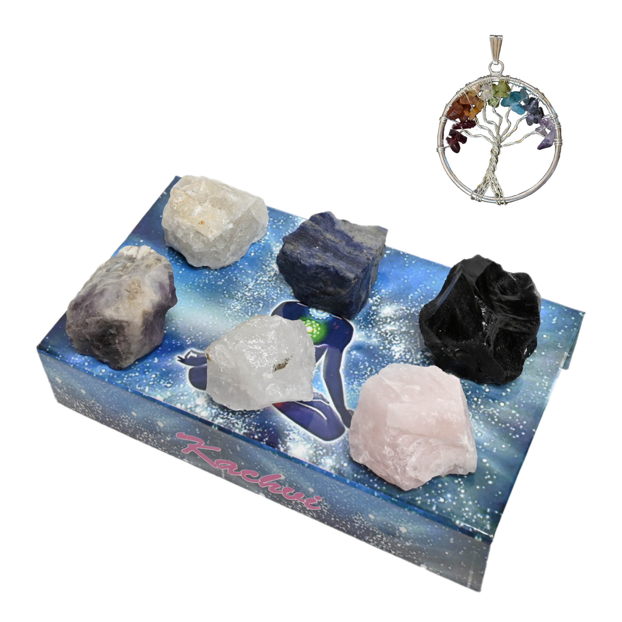 KACHVI Crystal Sagittarius Gifts-Zodiac Signs Stones to Complement The Birthstones-Natural Healing Crystals with Horoscope Box Set