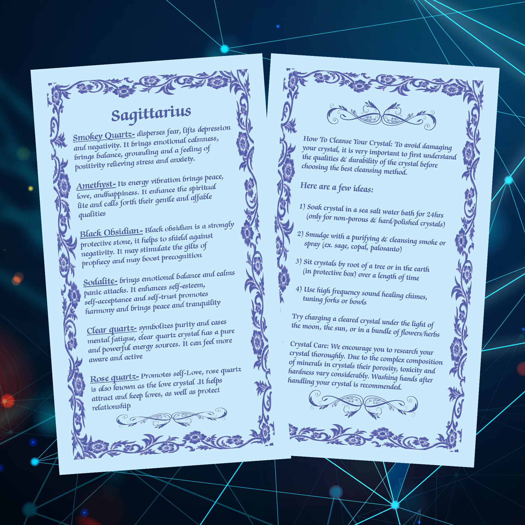 KACHVI Crystal Sagittarius Gifts-Zodiac Signs Stones to Complement The Birthstones-Natural Healing Crystals with Horoscope Box Set