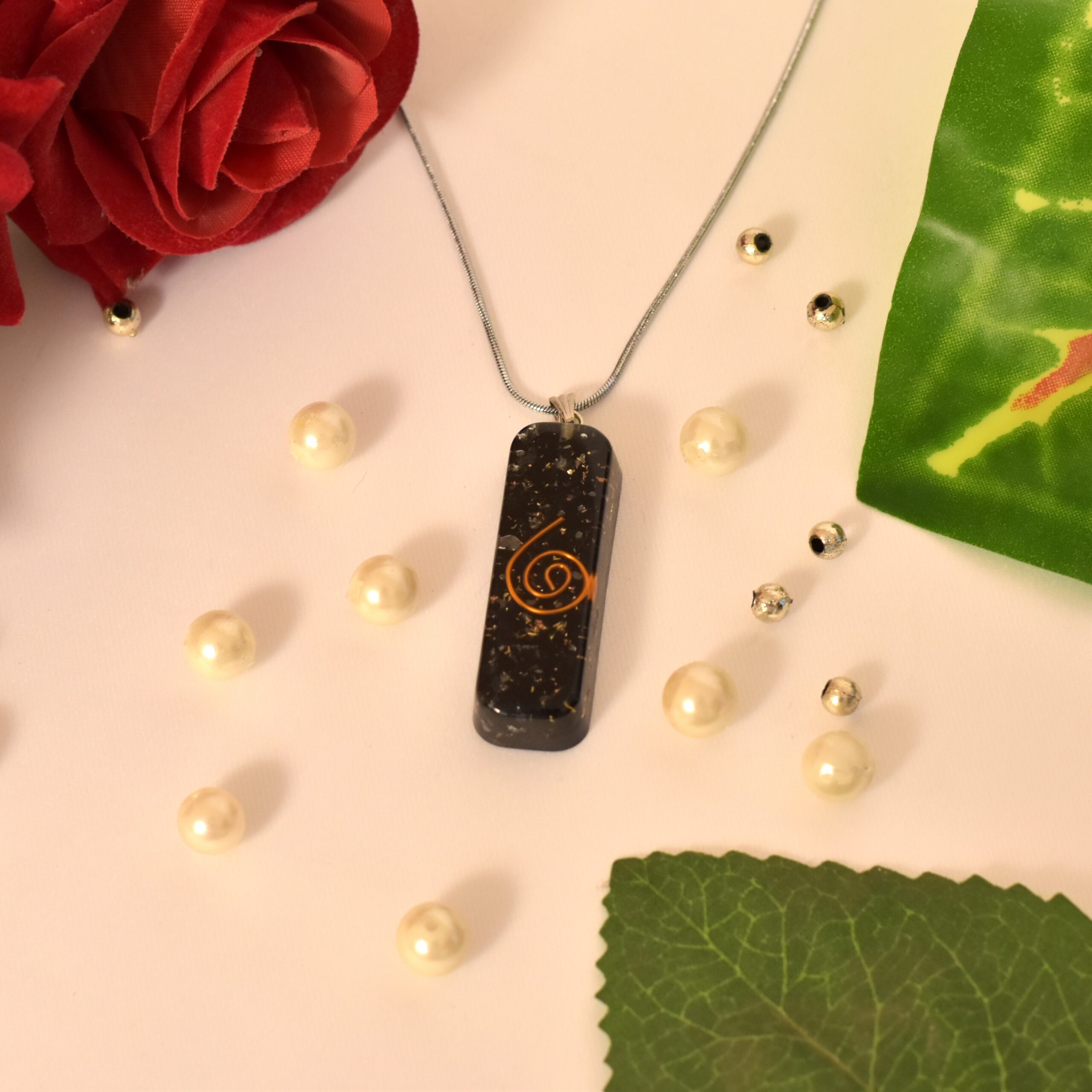 KACHVI Crystal Set |Black Orgone Pendant with chain