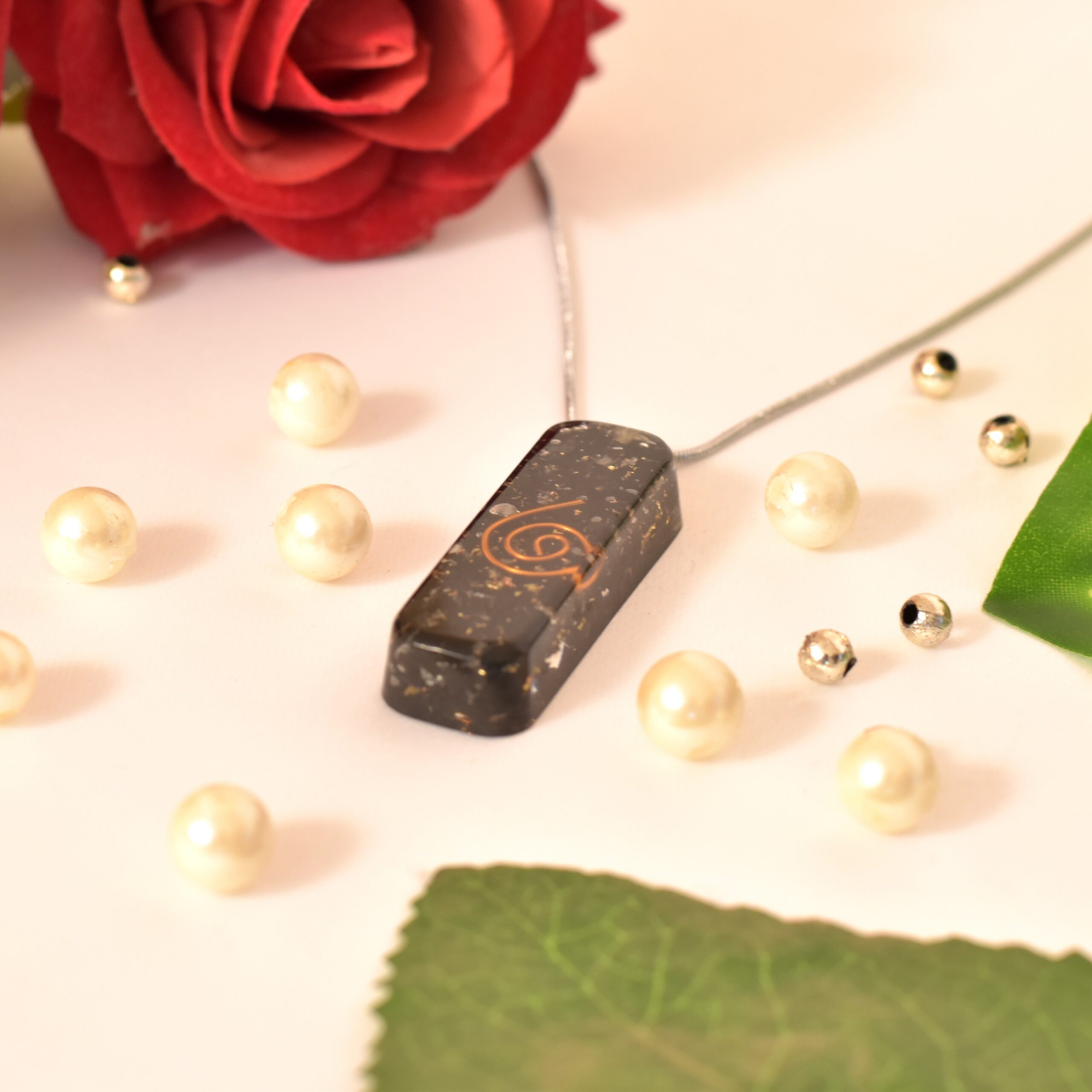 KACHVI Crystal Set |Black Orgone Pendant with chain